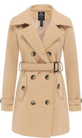 wantdo Women's Double Breasted Pea Coat - Warm Mid-Long Trench Coat