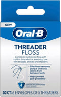 Oral-B Glide Threader Floss Pack of 4 - Built-in Threader for Bridges