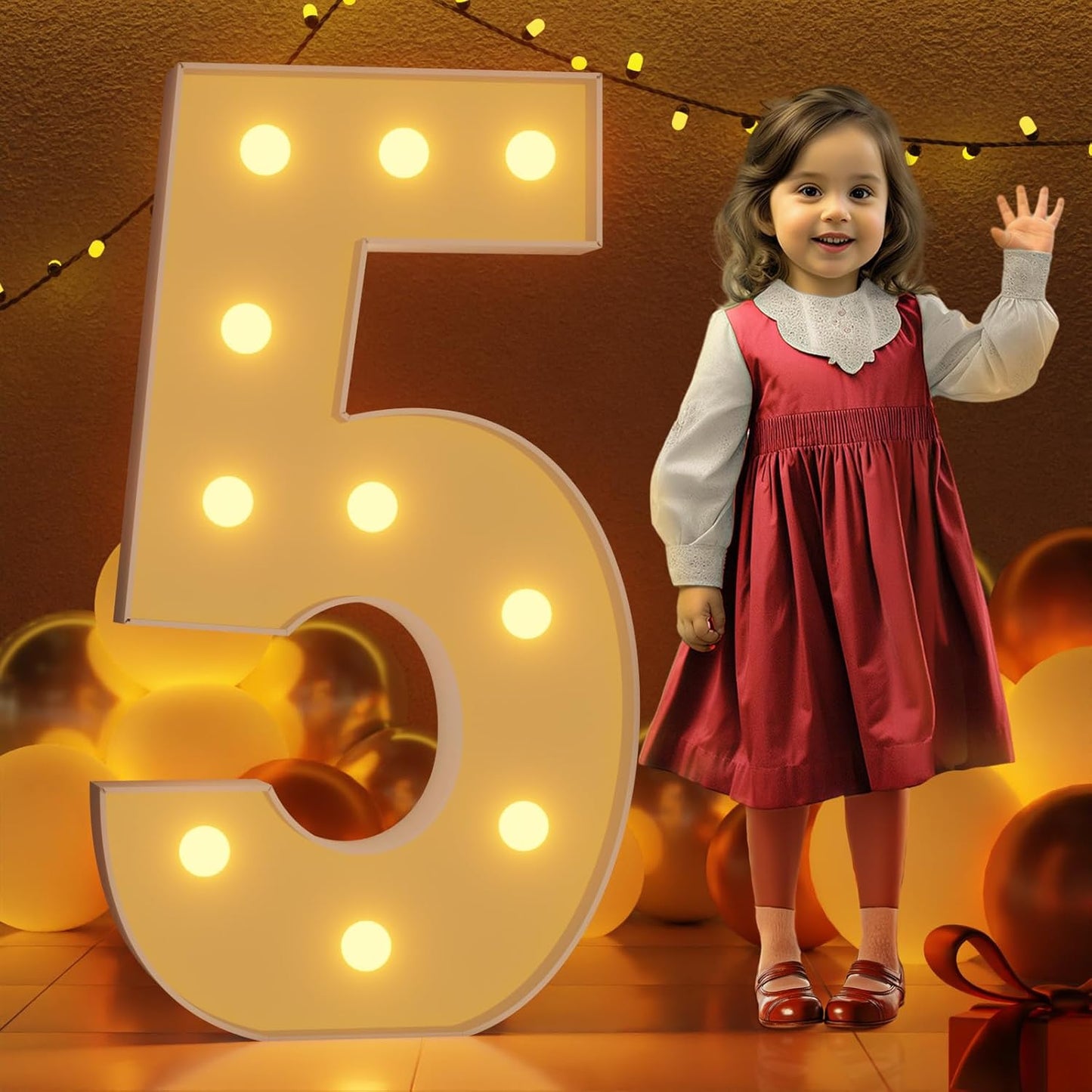 Large Light Up Numbers 4 Feet Tall for Birthday and Events