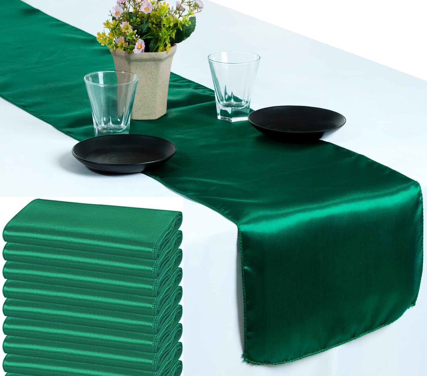 Satin Table Runners 12 x 108 Inch for Weddings and Events