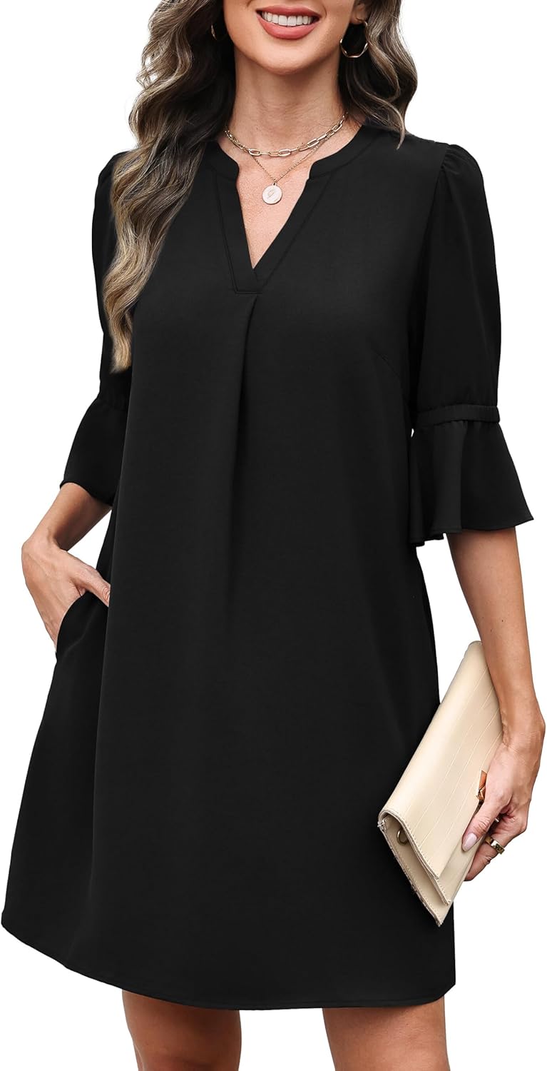 RUMIA Summer Dresses for Women with Pockets and Ruffles