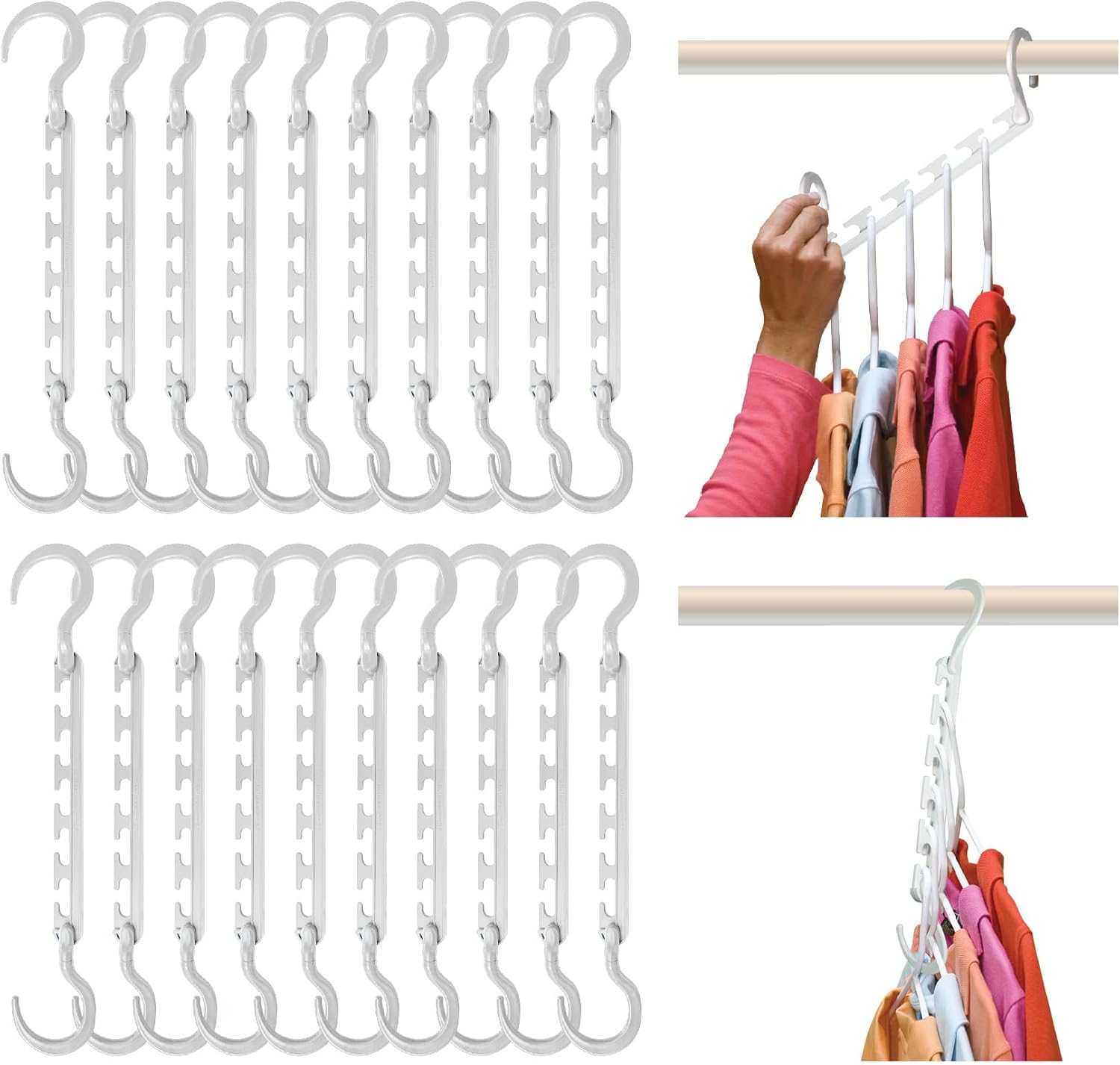 Wonder Hanger Max 20-Pack Space Saving Hangers for Closets