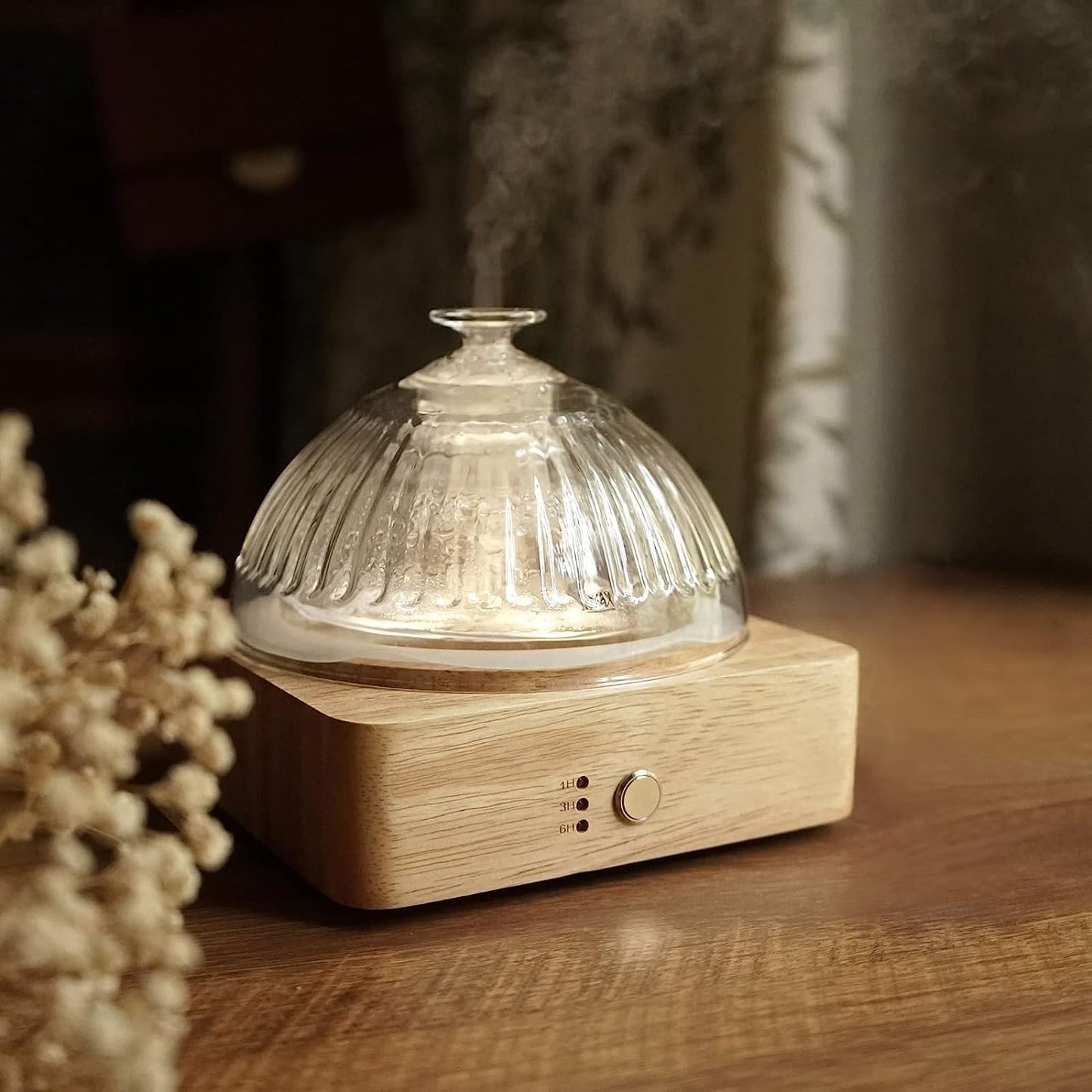 Levoair Glass Dome Essential Oil Diffuser - Plastic-Free, 200ml Ultrasonic Aromatherapy