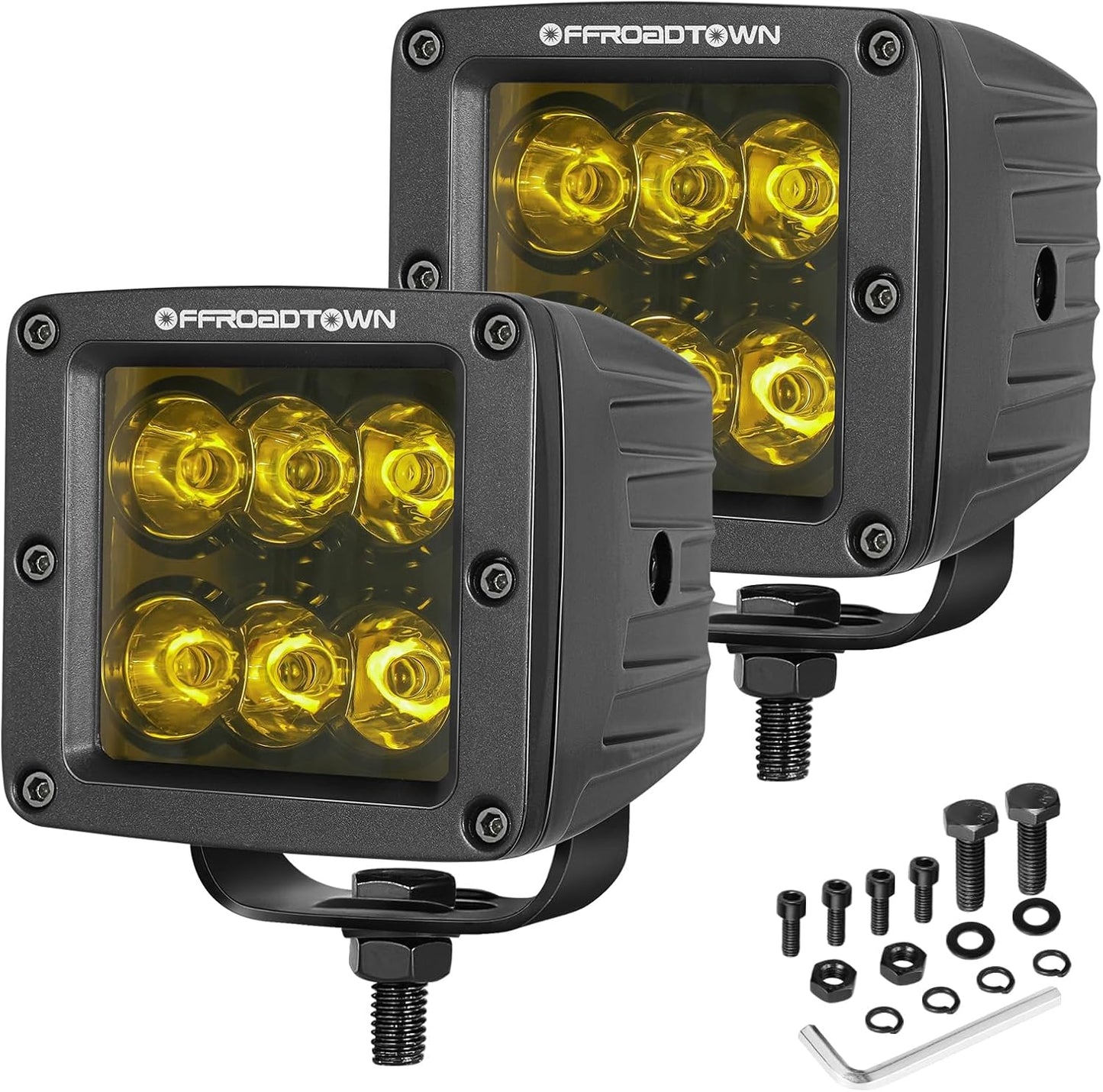 Amber LED Cubes for Off Road Driving - High Lumen Spot Lights
