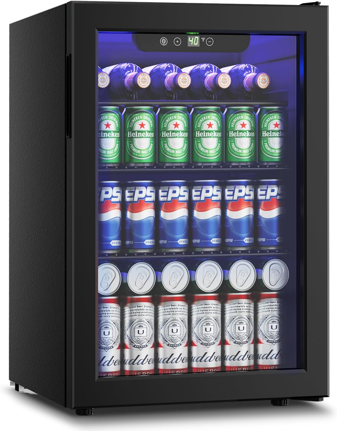 26 Bottle Mini Wine Cooler with Glass Door for Home Bar