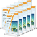 MaxGear Acrylic Sign Holder 8.5 x 11 in 10 Pack - Clear Double-Sided