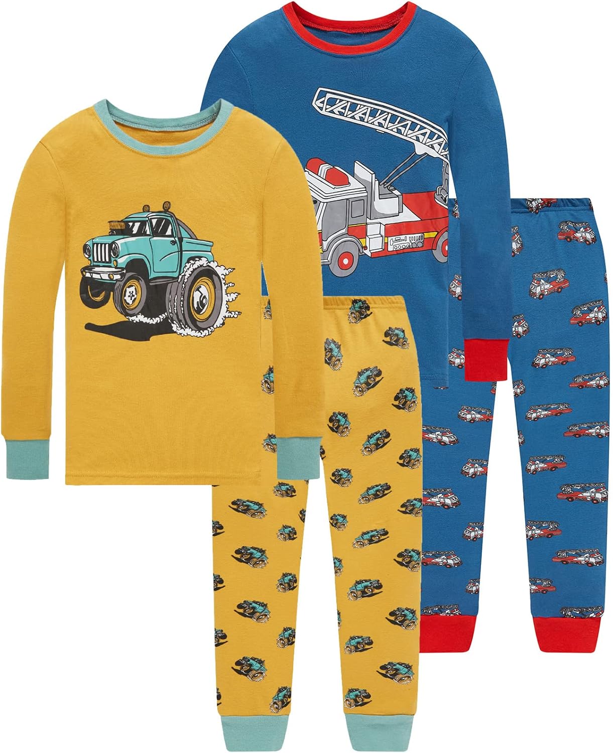 Dolphin&Fish Boys Pajamas 4Piece Set for Comfortable Sleep