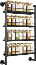 IBUYKE Spice Rack Wall Mount 4-Tier Hanging Organizer - Large Capacity