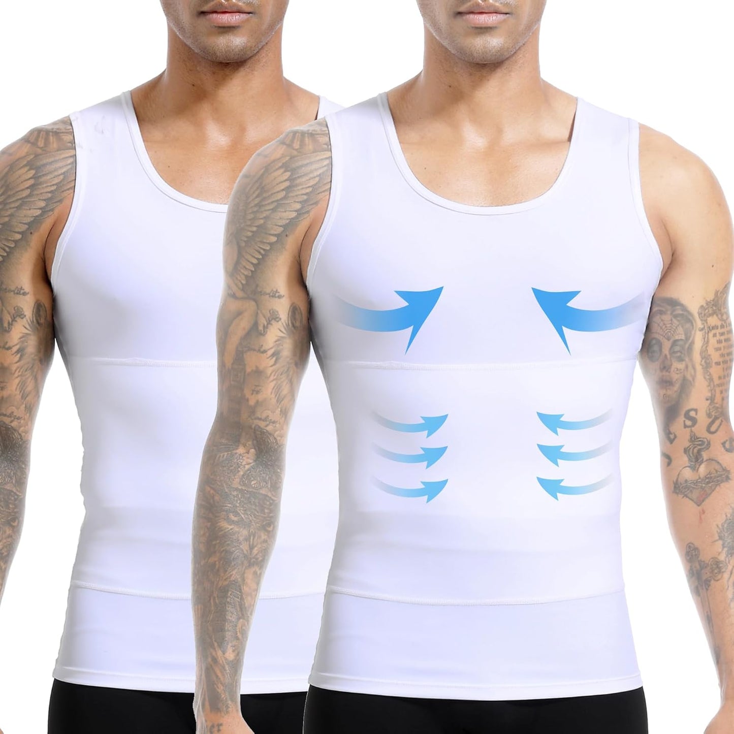 Mens Slimming Body Shaper Vest for Gynecomastia and Tummy Control