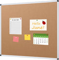 VIZ-PRO Cork Bulletin Board 48 x 48 in - Durable Wall-Mounted