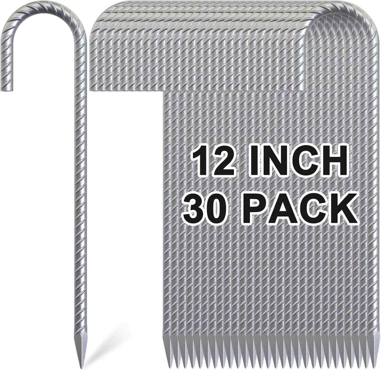 Heavy Duty Rebar Stakes 12 Inch for Tents and Outdoor Use