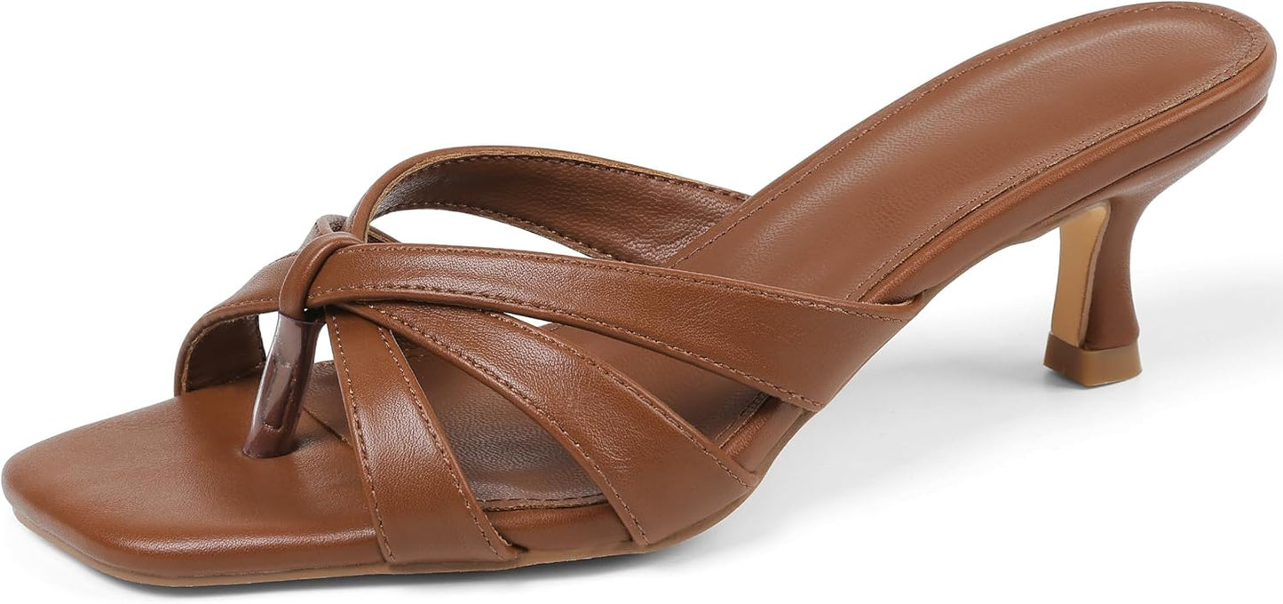 femflame Black Kitten Heels for Women - Stylish Summer Slides