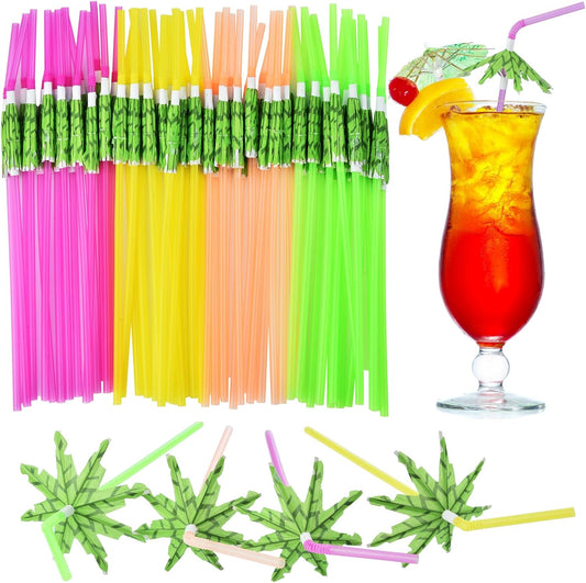 50pcs Fancy Umbrella Cocktail Straws by ALINK