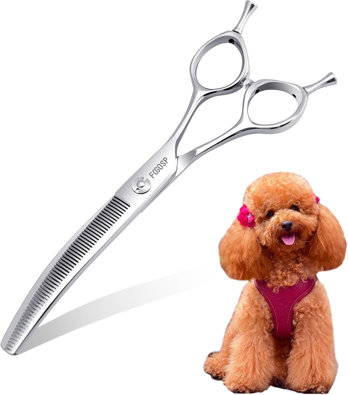 Curved Thinning Shears for Dogs Grooming - 6.5 In Professional