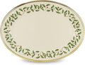Lenox Holiday 13-Inch Oval Platter - Gold-Banded Elegance