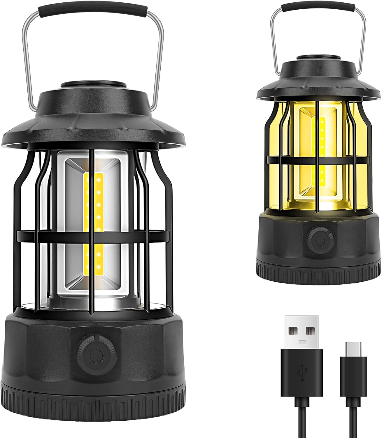 Vintage Rechargeable Lantern, Waterproof & Dimmable, Ideal for Outdoor Adventures!