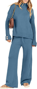 ANRABESS Womens 2 Piece Knit Lounge Set - Cozy Everyday Tracksuit