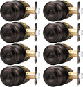 Probrico Oil Rubbed Bronze Door Knobs Privacy Round Ball - 8 Pack
