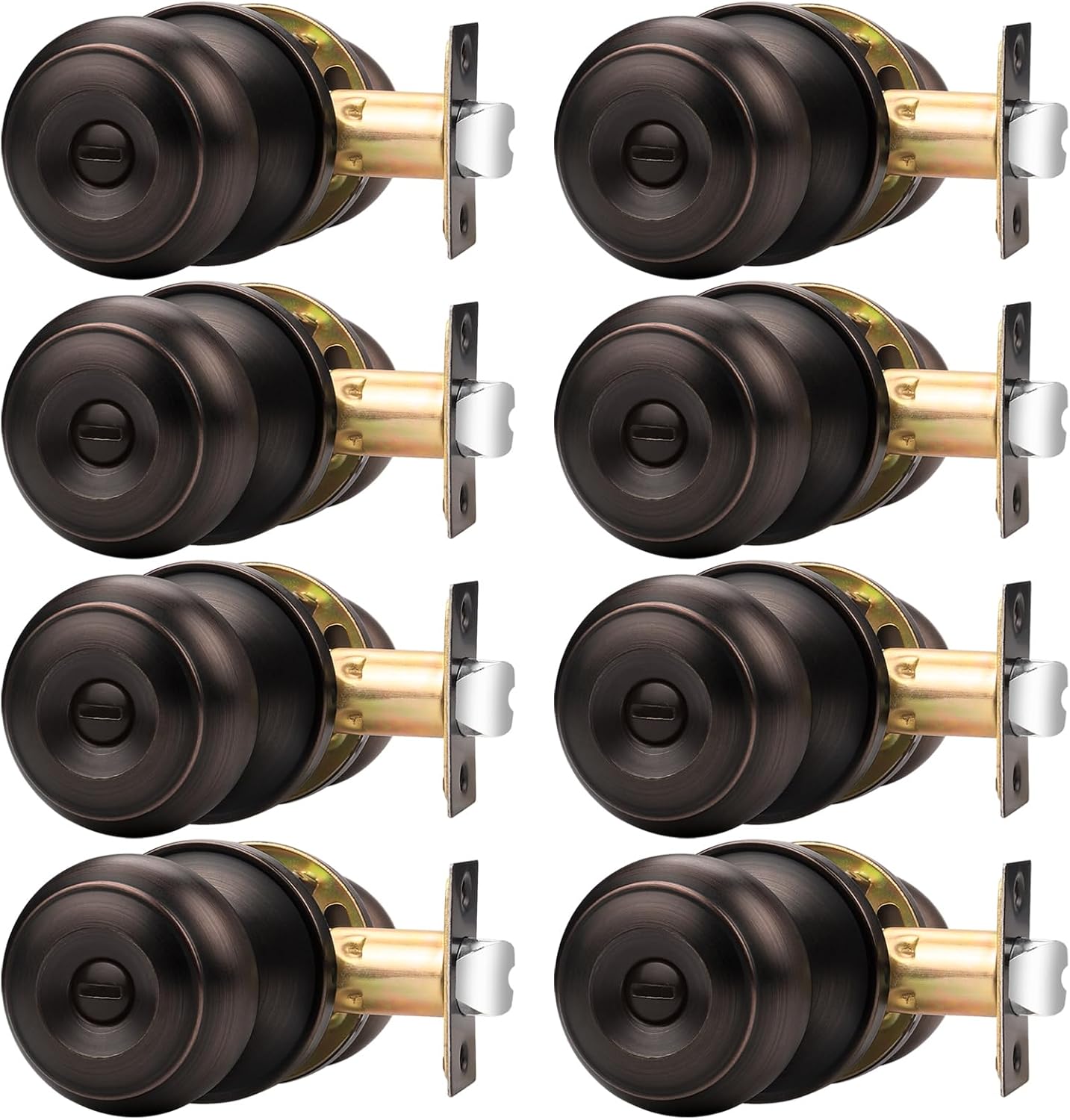 Probrico Oil Rubbed Bronze Door Knobs for Privacy Locks 8 Pack