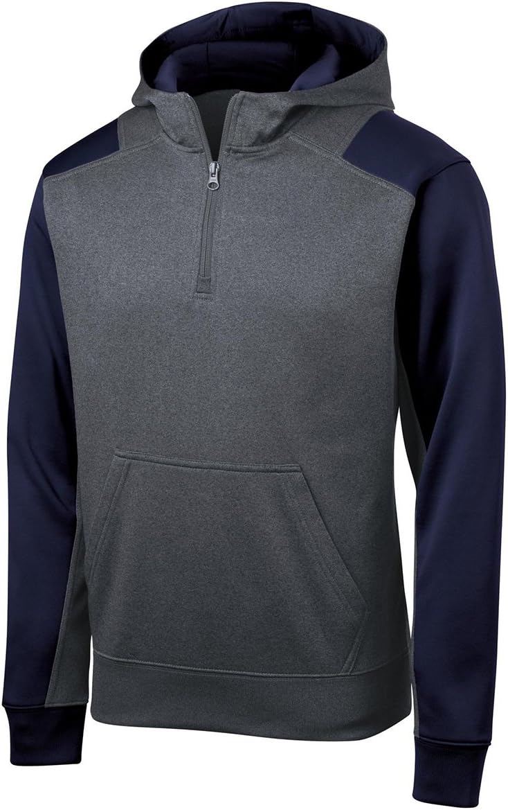 Stay Cozy in SPORT-TEK 1/4-Zip Hoodie M Graphite Heather/Navy