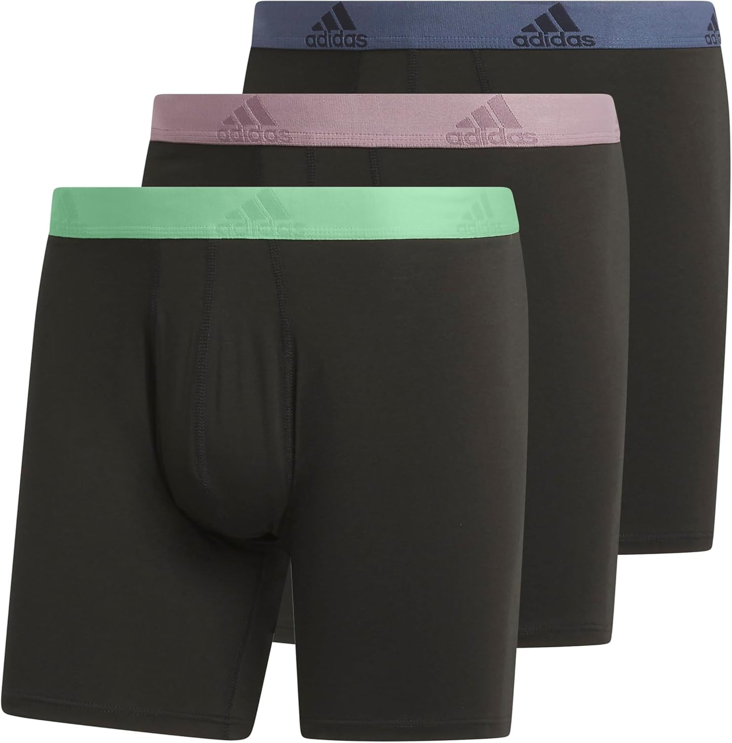 adidas Men's Performance Stretch Cotton Boxer Briefs 3-Pack