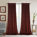 Burnt Ochre Velvet Blackout Curtains W52 x L96 - Thermal Insulated