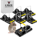 Stainless Steel Mechanical Mouse Traps - 6-Pack Reusable Snap Traps