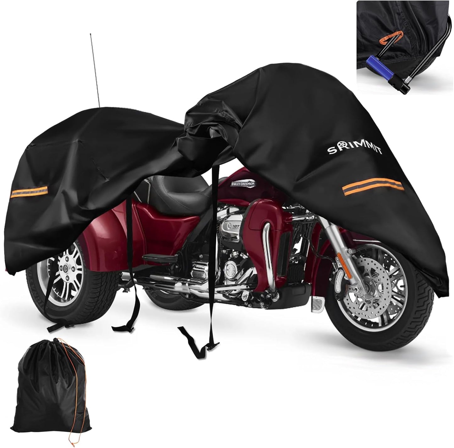 Trike Motorcycle Cover for 3 Wheel Harley Davidson Waterproof