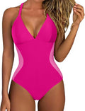 SUUKSESS Women Slimming Tummy Control One Piece Swimsuit - V Neck