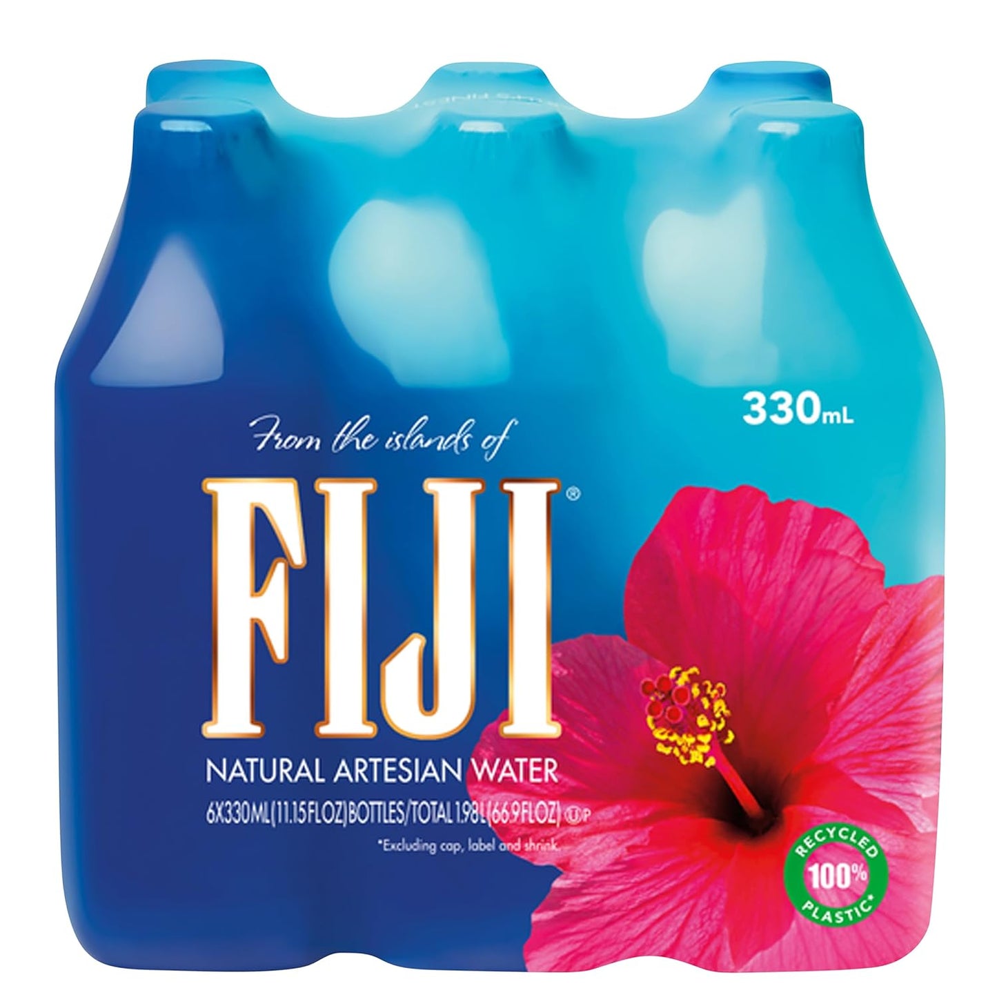 FIJI 100% Recycled Plastic Water 6-Pack - Hydrate Sustainably