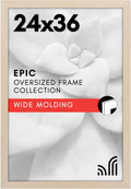 24x36 Poster Frame with Polished Plexiglass - Light Wood Wide Molding