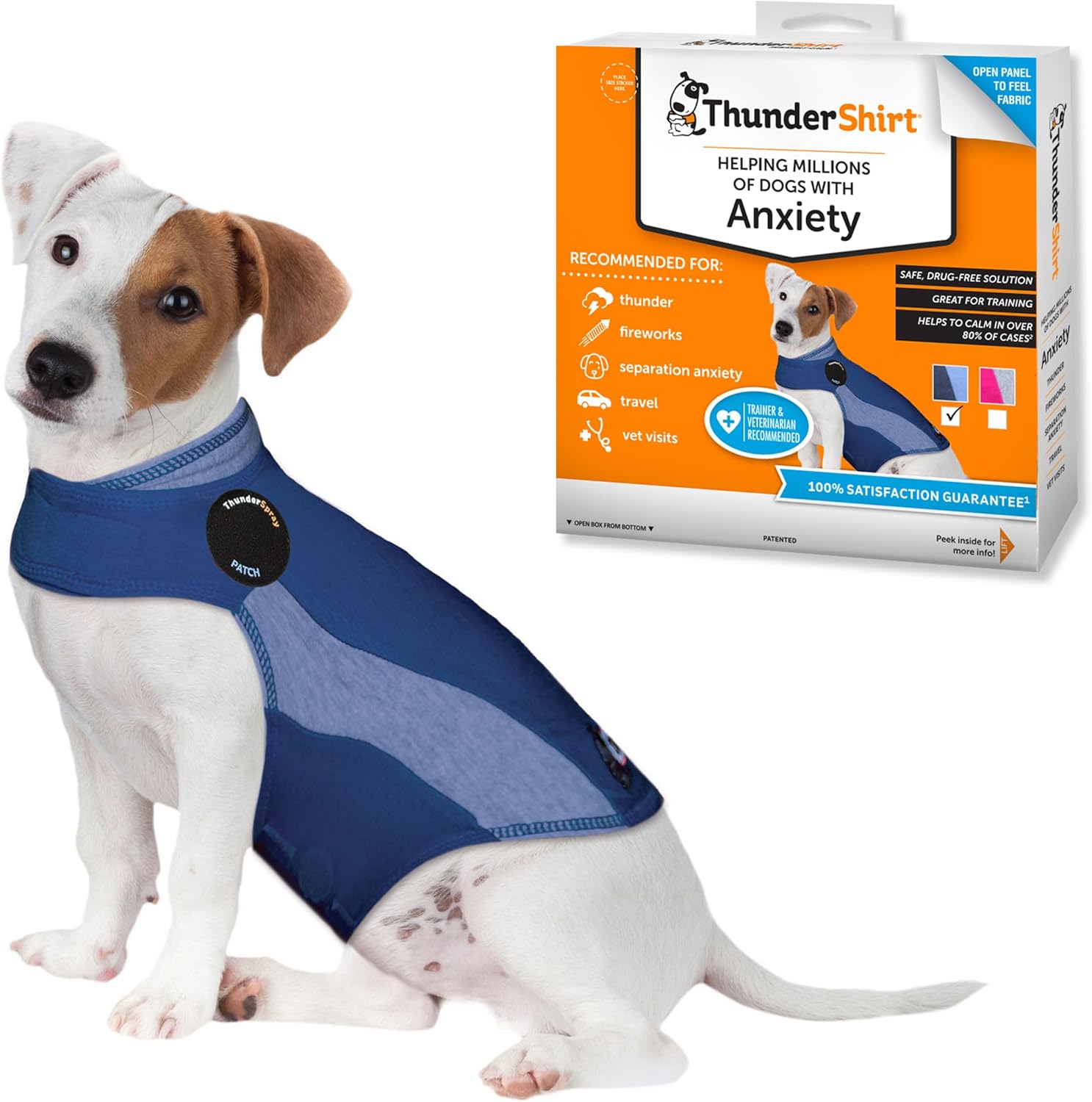 ThunderShirt for Dogs Small Blue Polo Calming Vest for Anxiety