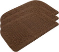 Anti Fatigue Kitchen Rug 32x20 in Half Round - Machine Washable Brown