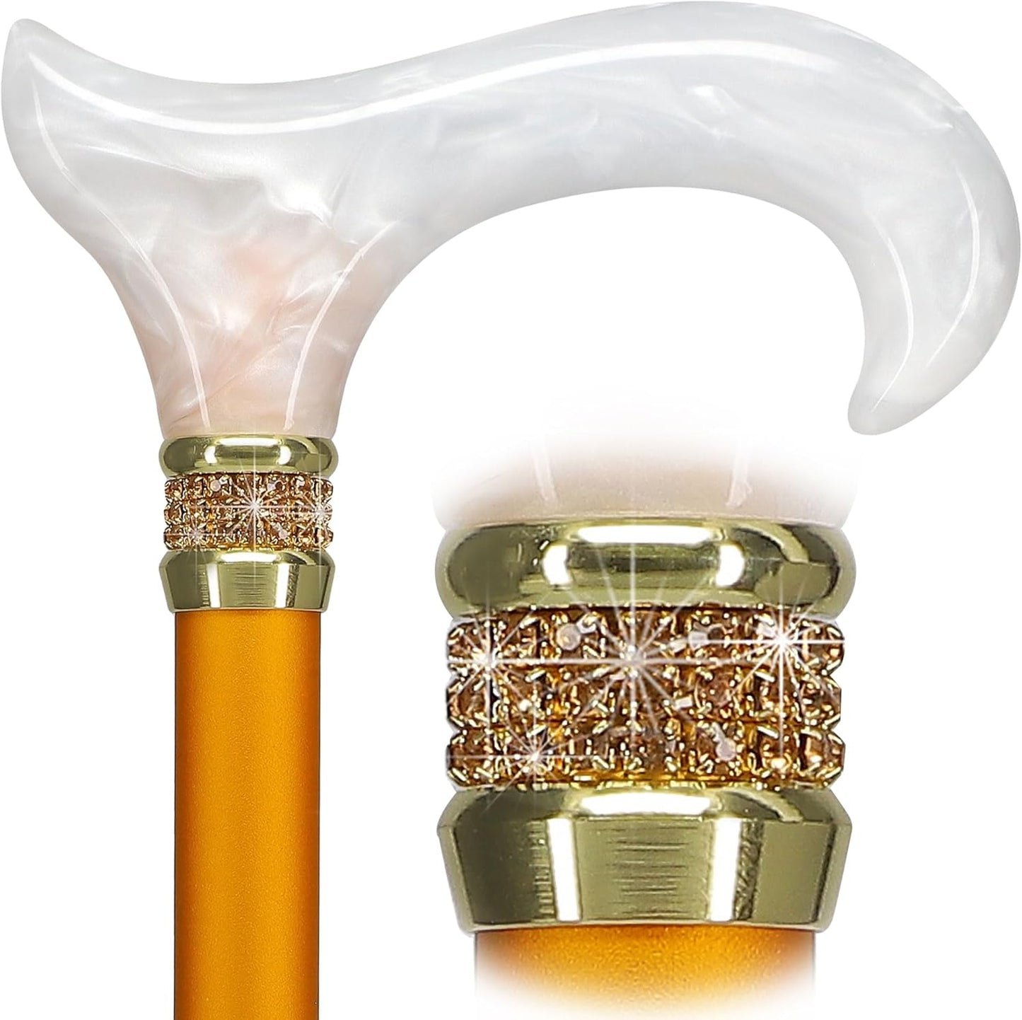 Stylish Adjustable Walking Canes with Rhinestone Collar Design