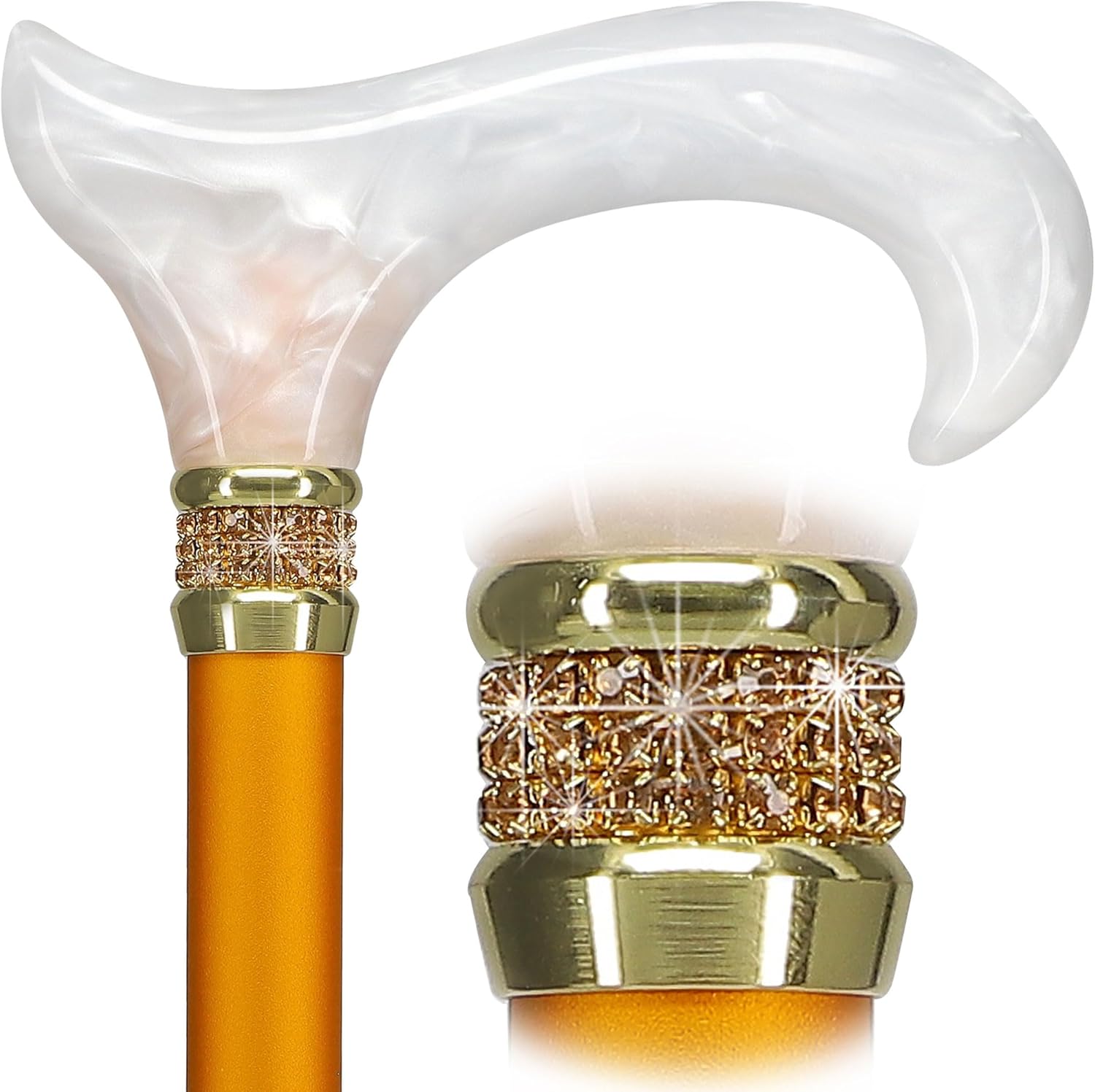Stylish Adjustable Walking Canes with Rhinestone Collar Design