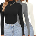 Ekouaer Womens 3 Pack Turtleneck Shirts Long Sleeve Mock Tops
