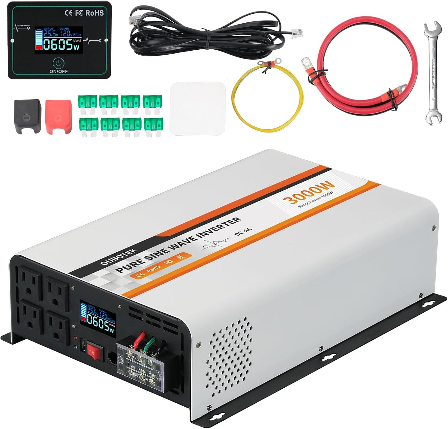 3000 Watt Pure Sine Wave Inverter for Truck Boat Camping Use