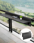 Balcony Hanging Table 31.5 x 12 in - Foldable Outdoor Railing Table