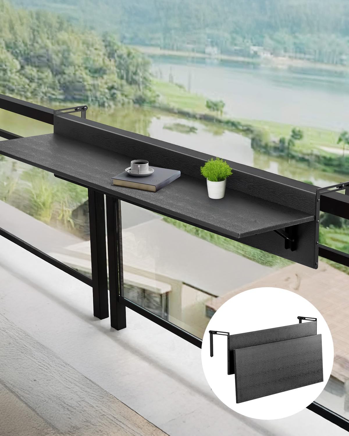 VEVOR Balcony Hanging Table - Space-Saving Outdoor Bar Table