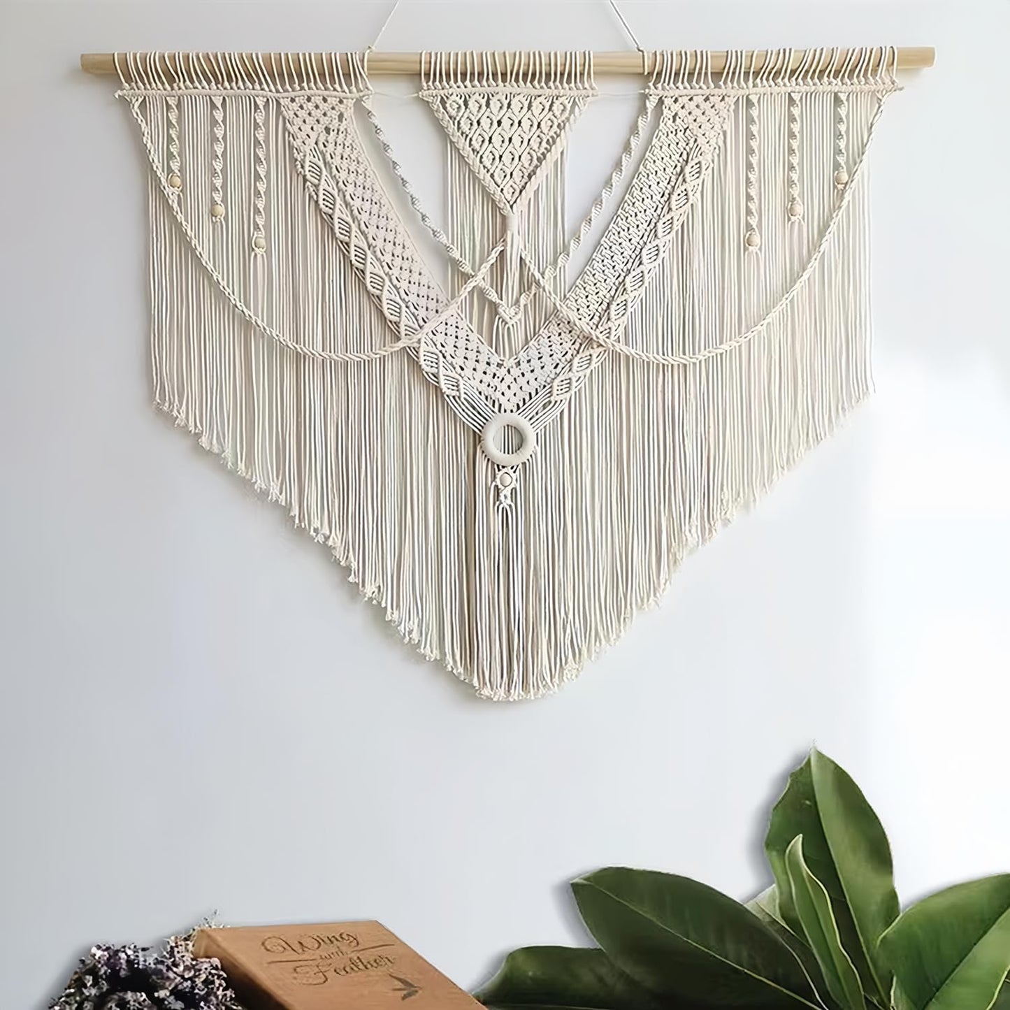 Guzhiou Large Macrame Wall Hanging - Chic Boho Tapestry Art