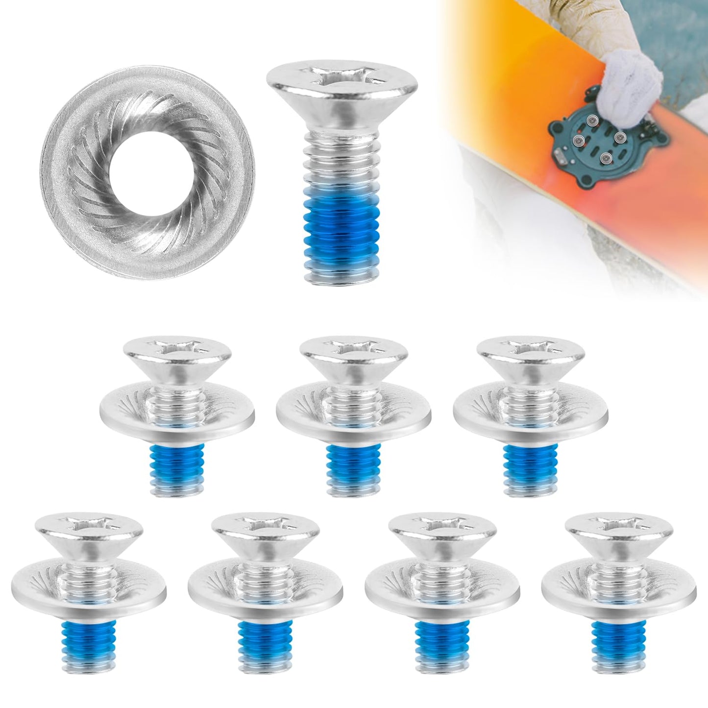 Premium 8pc Snowboard Binding Screw Set - Secure Your Gear!