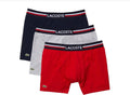Lacoste Men's Cotton Stretch Big Croc Print Trunks, 3-Pack