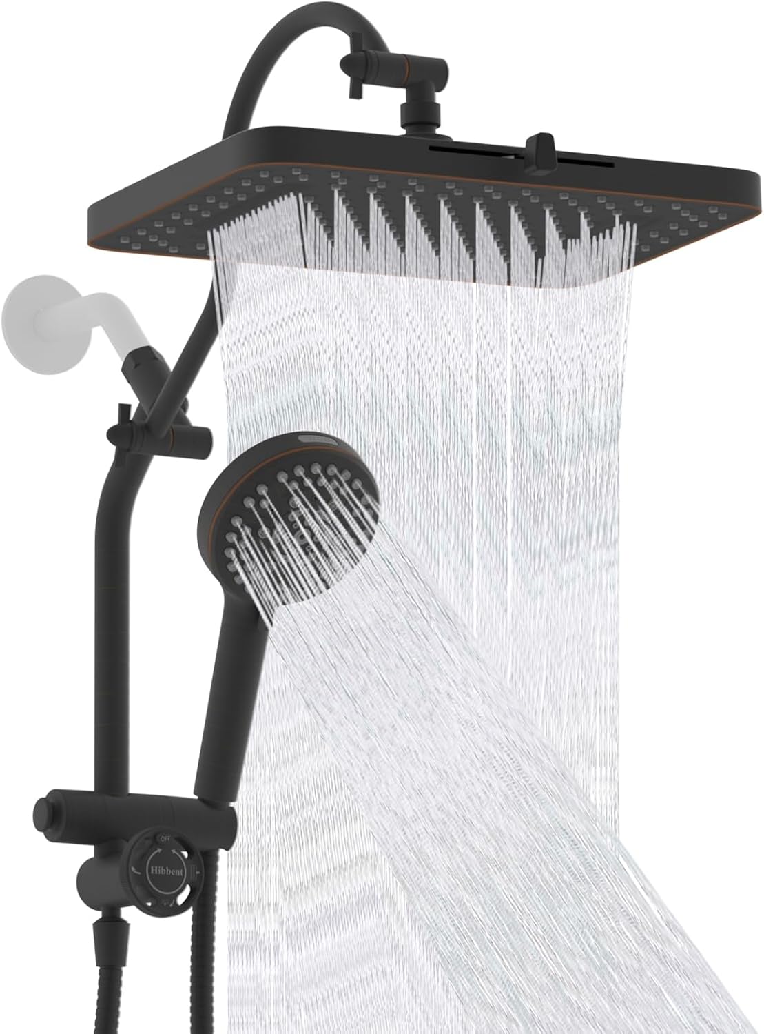 Hibbent 13ft' Shower Head Combo with High Pressure 5 Spray Modes