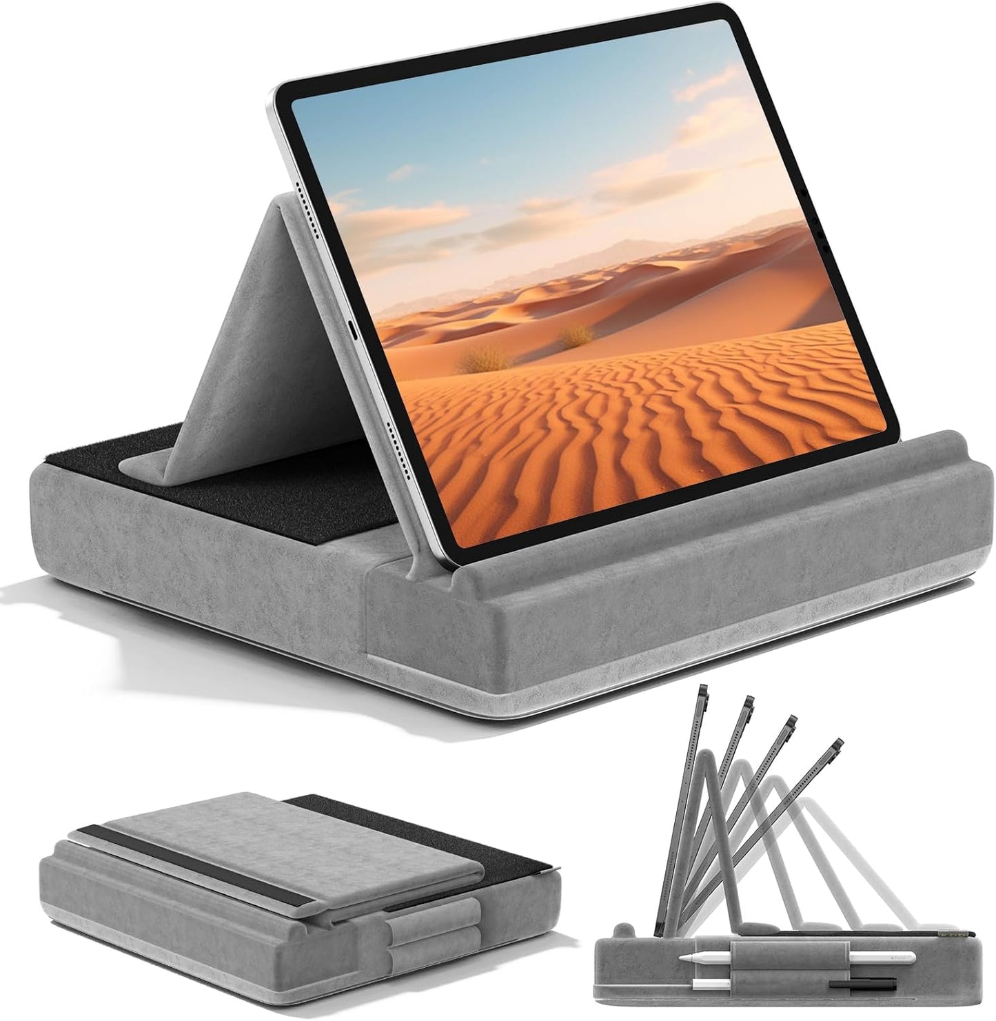 Foldable Tablet Pillow Stand: Multi-Angle Lap Desk Holder