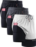 Men's 2-in-1 Running Shorts with Liner - Quick-Dry Pockets