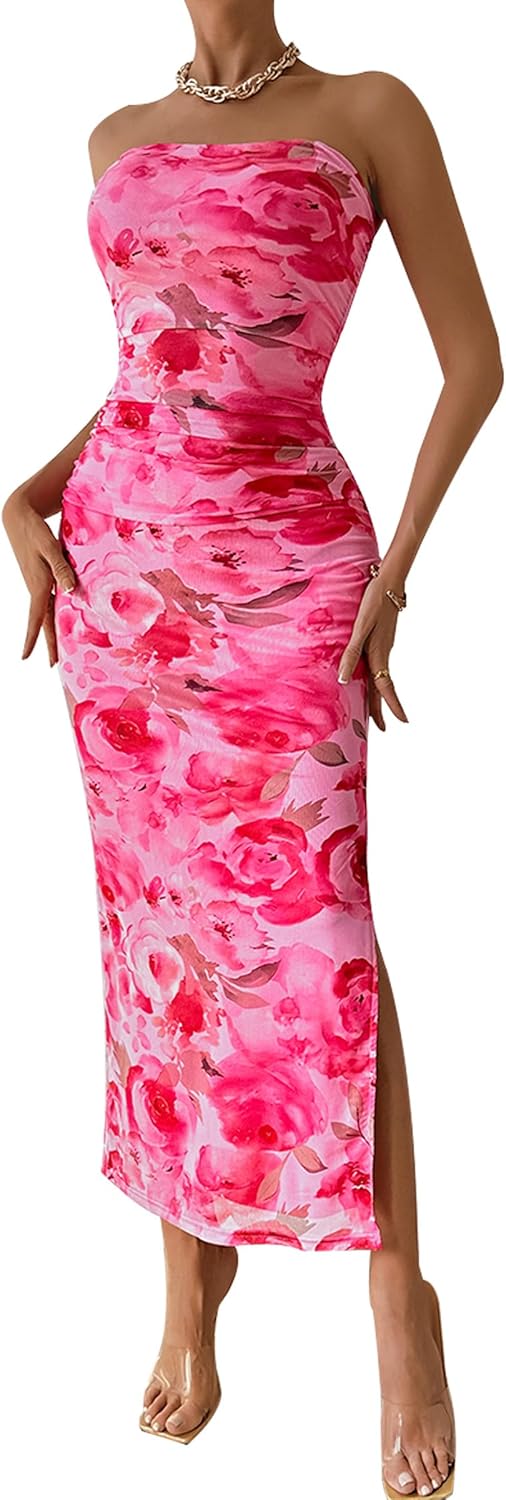 PRETTYGARDEN Women's Summer Maxi Bodycon Dress with Slit