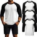 Men's 3/4 Sleeve Baseball T Shirts Cotton Crew Neck - Comfortable 5%