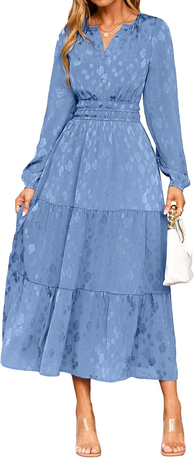 Elegant Long Sleeve Maxi Dress for Women 2025 Trendy Style