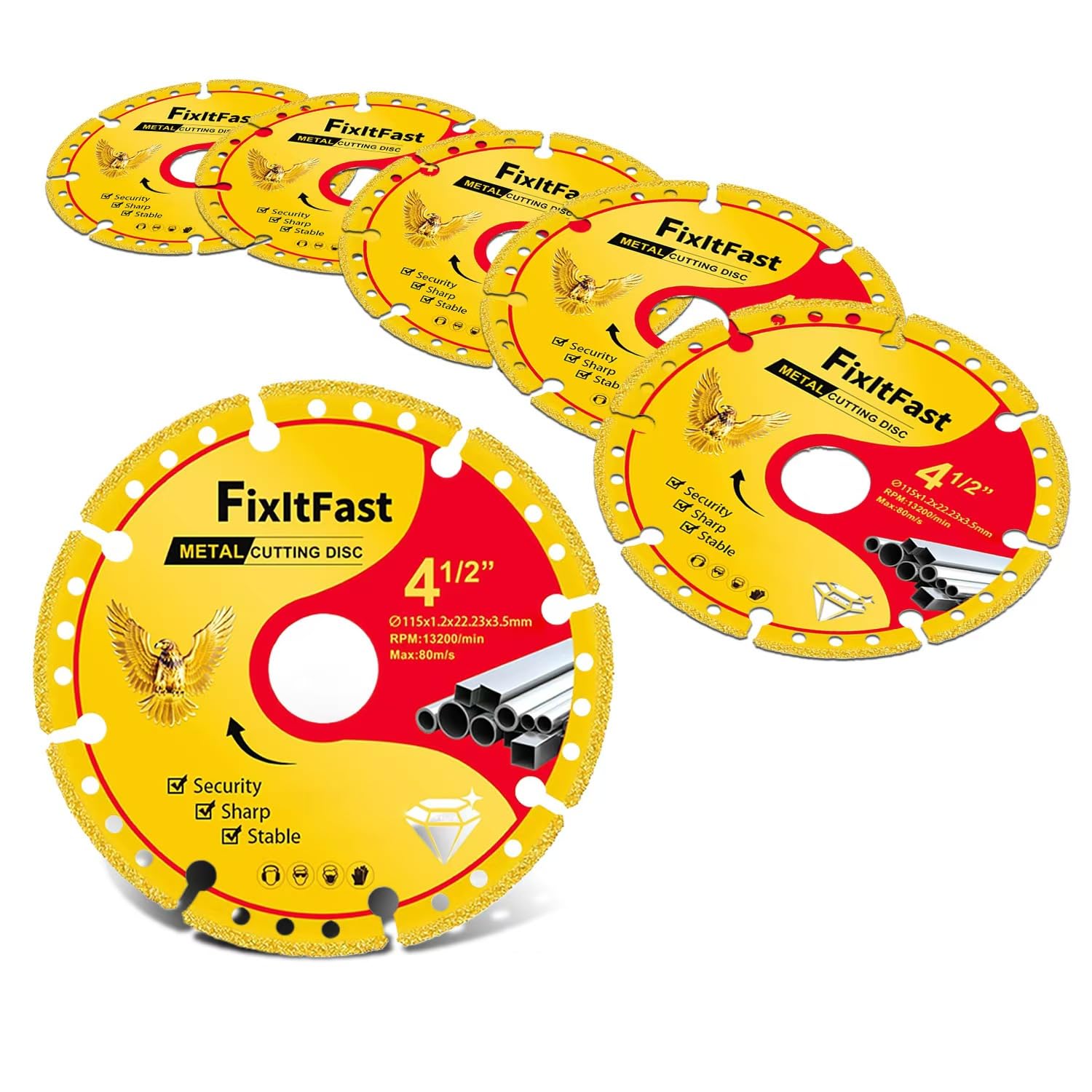 FIXLTFAST Diamond Metal Cutting Wheel 4 1/2 in for Angle Grinder