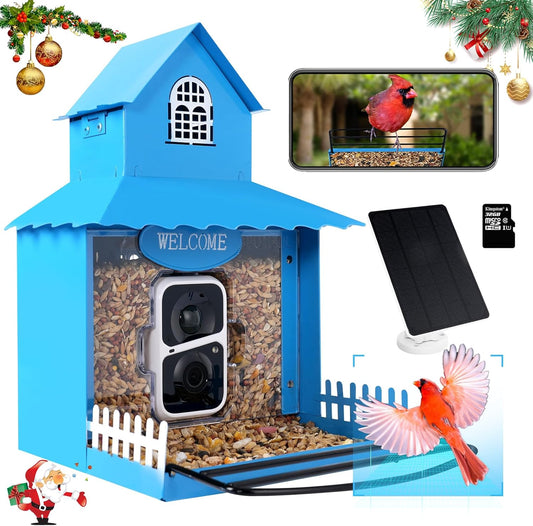 1080P HD Bird Feeder Camera  Solar Powered  AI Bird Species Recognition  Ideal for Bird Lovers